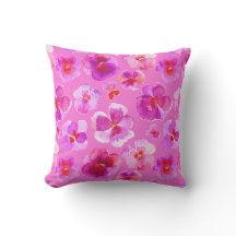 Pink pansy florale Aquarell Moderne Kunst Kissen