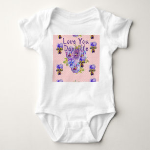 Pink Pansy Liebe Sie Babies Ein-Stück Bodysuit Baby Strampler