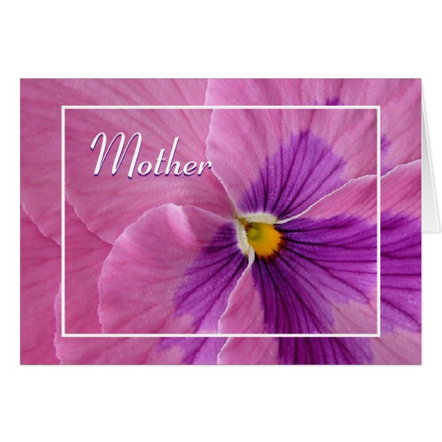 Pink Pansy Mother's Day Card (Vorderseite (Horizontal))