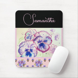 Pink Pansy Stiefmütterchen Wasserfarben Blume Flor Mousepad