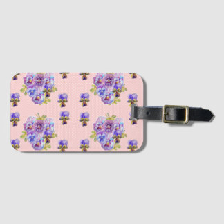 Pink Pansy Viola Floral dot Pattern Gepäckanhänger