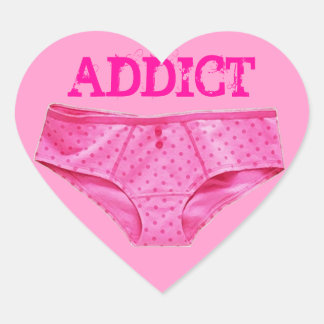 PINK PANTY ADDICT (Heart Sticker) Herz-Aufkleber