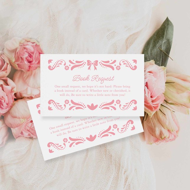 Pink Papel Picado Bücher für Baby Begleitkarte (Pink Ribbon Books for Baby Card)