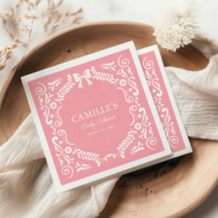 Pink Papel Picado Kinderdusche Serviette