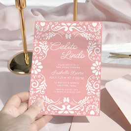 Pink Papel Picado Mexican Baby Dusche Einladung