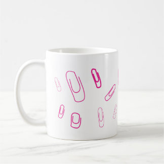 pink paper clip retro design kaffeetasse