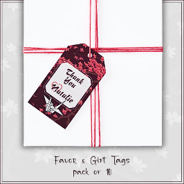 Pink Paper Crane Origami Cherry Blossom Geschenkanhänger