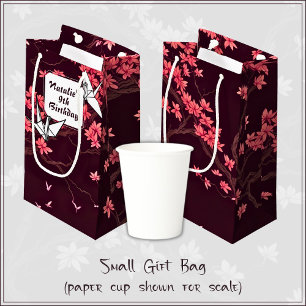 Pink Paper Crane Origami Cherry Blossom Kleine Geschenktüte