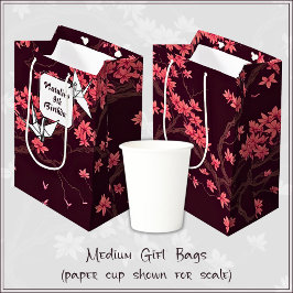 Pink Paper Crane Origami Cherry Blossom Mittlere Geschenktüte