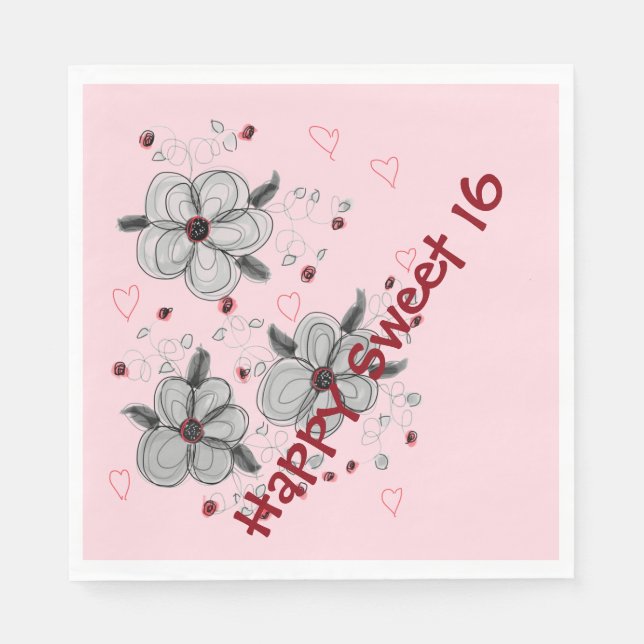 Pink Paper Party Napkins Serviette (Vorderseite)