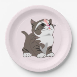 Pink Paper Teller mit Baby Cat - Farbe auswählen