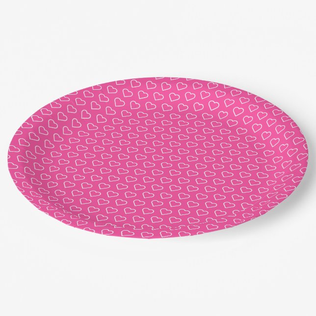 Pink Paper Teller with Hearts - Auswählen von Farb (Schrägansicht)