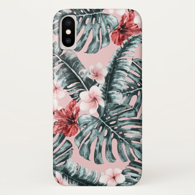 Pink Paradise Tropical Island Floral Botanical Case-Mate iPhone Hülle (Rückseite)