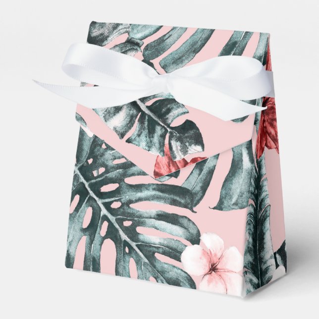 Pink Paradise Tropical Island Floral Botanical Geschenkschachtel (Vorderseite)