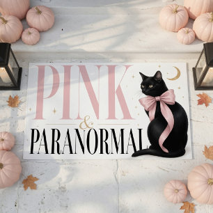 Pink & Paranormale Schwarze Katze Coquette Hallowe Fußmatte