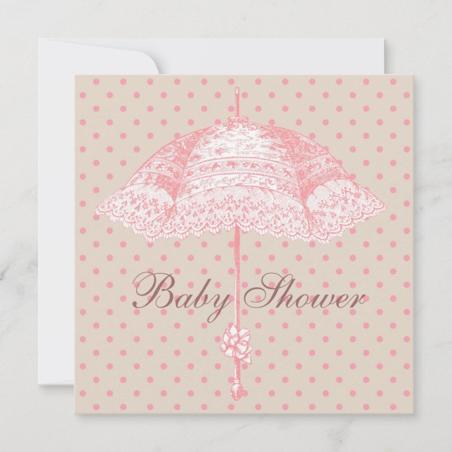 Pink Parasol Umbrella Girl Dusche Einladung