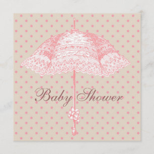 Pink Parasol Umbrella Girl Dusche Einladung