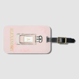Pink Parfüm Flasche Chic Monogram Personal Gepäckanhänger
