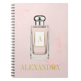Pink Parfüm Flasche Chic Monogram Personal Notizblock