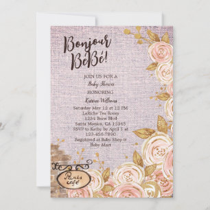 Pink Paris Cafe Kinderdusche Einladung