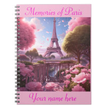 Pink Paris Eiffel Tower Spiral Foto Notebook