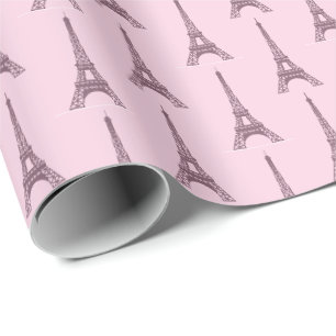 Pink Paris Gift Wrap Wrapping Papier Frankreich Geschenkpapier