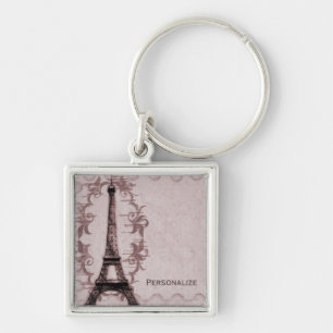 Pink Paris Grunge Schlüsselanhänger