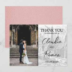 Pink Paris Passport Dankeskarte