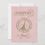 Pink Paris Passport Party Einladung<br><div class="desc">Ob Sie in Paris heiraten oder nicht,  das ist ein schönes Design für Ihre Nuptials. Es gibt auch viel Platz zum Schreiben in einigen weiteren Details! Unsere Pässe kommen in einer Vielzahl beliebter Reiseziele! Gerne stellen wir Ihnen diese weiter,  bitte senden Sie uns eine Nachricht für Ihre Hilfe.</div>