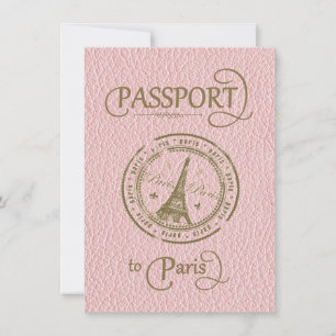 Pink Paris Passport Party Einladung