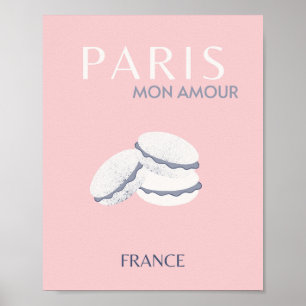 Pink Paris Reisen Art Pastell Preppy Macarons Poster