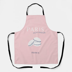 Pink Paris Reisen Art Pastell Preppy Macarons Schürze