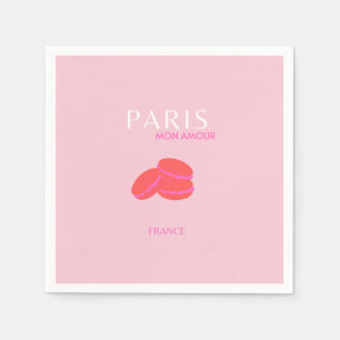 Pink Paris Reisen Kunst Preppy Macarons Serviette