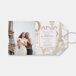 Pink Paris Wedding Foto Geschenkanhänger