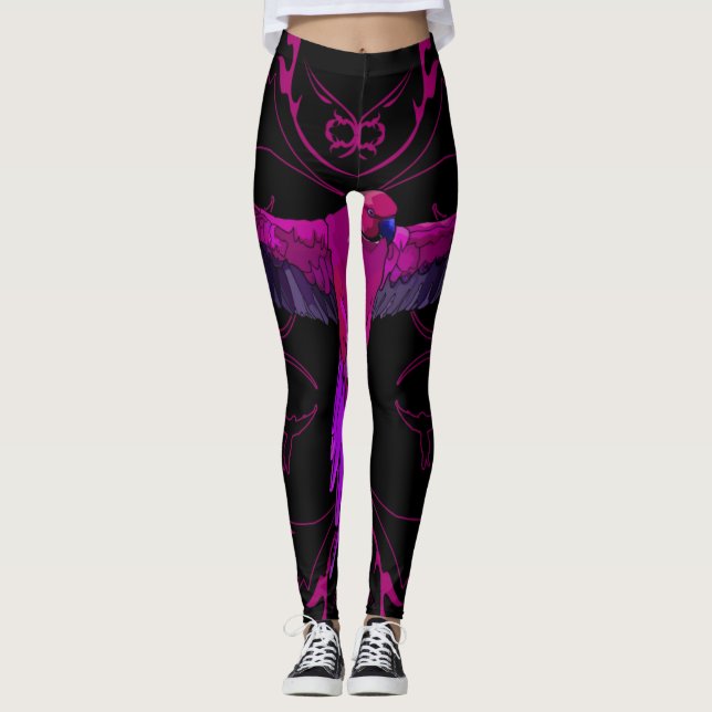 Pink Parrot Leggings (Vorderseite)