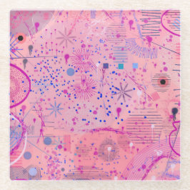 Pink Party Maximalist Art Glasuntersetzer