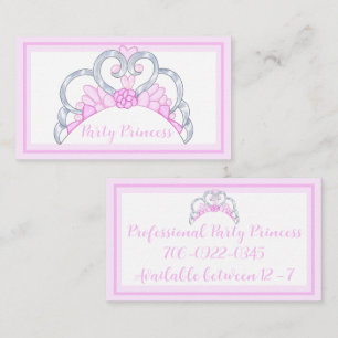 Pink Party Princess Business Cards Visitenkarte
