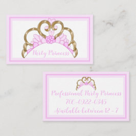 Pink Party Princess Business Cards Visitenkarte