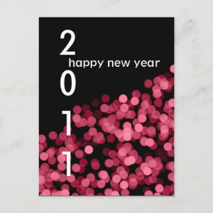 Pink Partys Lights New Year Custom Postcard Feiertagspostkarte
