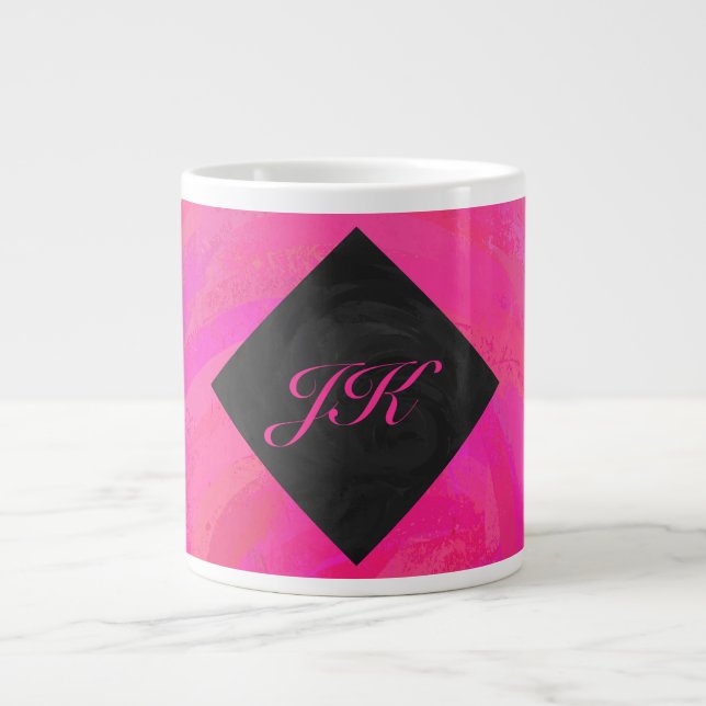 Pink Passion Monogram Jumbo-Tasse (Vorderseite)
