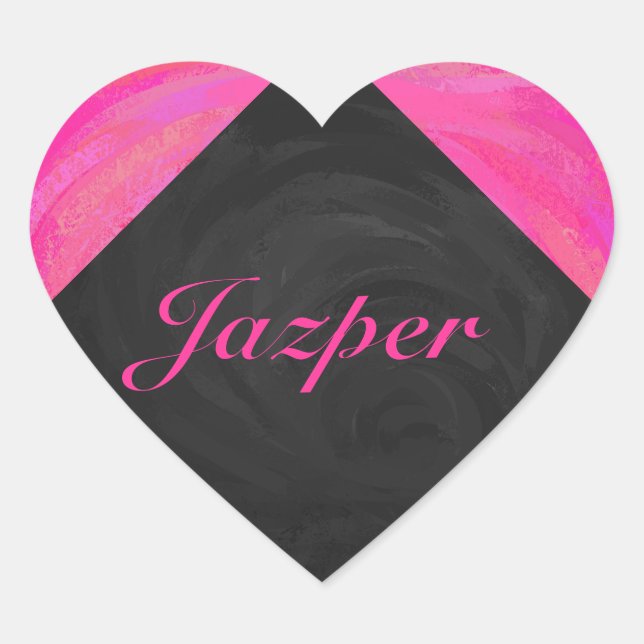 Pink Passion Personalisiert Herz-Aufkleber (Vorderseite)