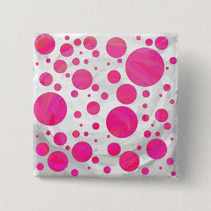 Pink Passion Polka Dot Pattern Button