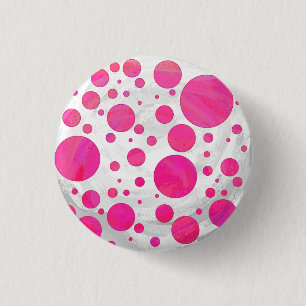 Pink Passion Polka Dot Pattern Button