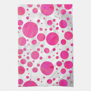 Pink Passion Polka Dot Pattern Geschirrtuch