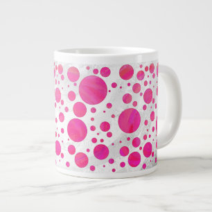 Pink Passion Polka Dot Pattern Jumbo-Tasse