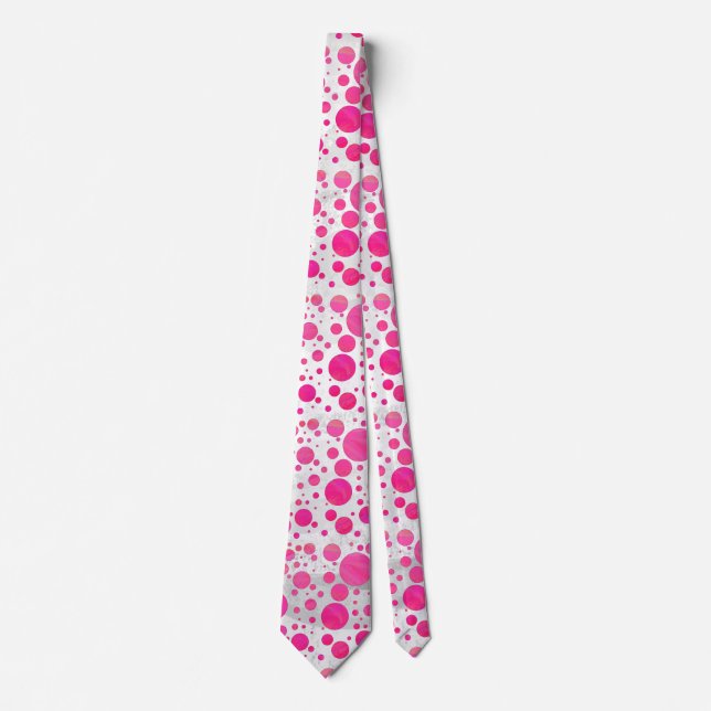 Pink Passion Polka Dot Pattern Krawatte (Vorderseite)