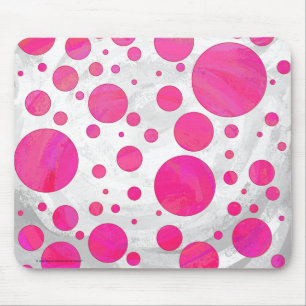 Pink Passion Polka Dot Pattern Mousepad