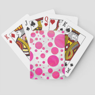 Pink Passion Polka Dot Pattern Spielkarten