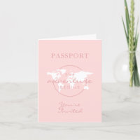 Pink Passport Travel Girl Baby Dusche Weltkarte