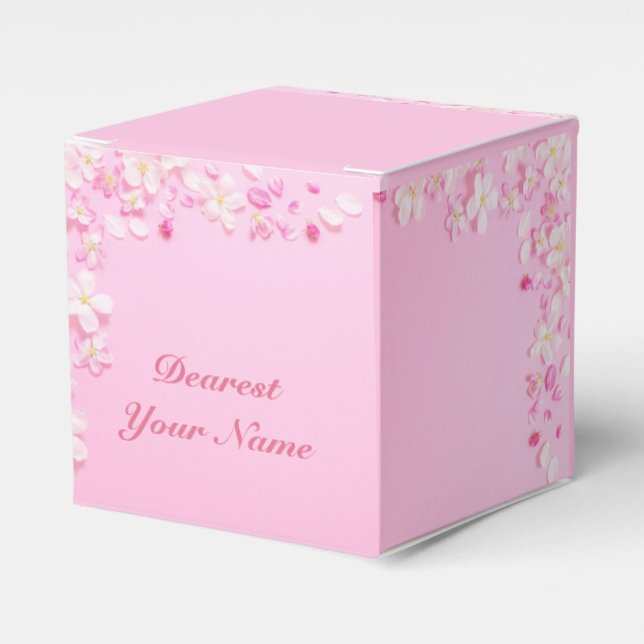 Pink Pastal Floral Petal Personalisiert Gevor Box Geschenkschachtel (Vorderseite)